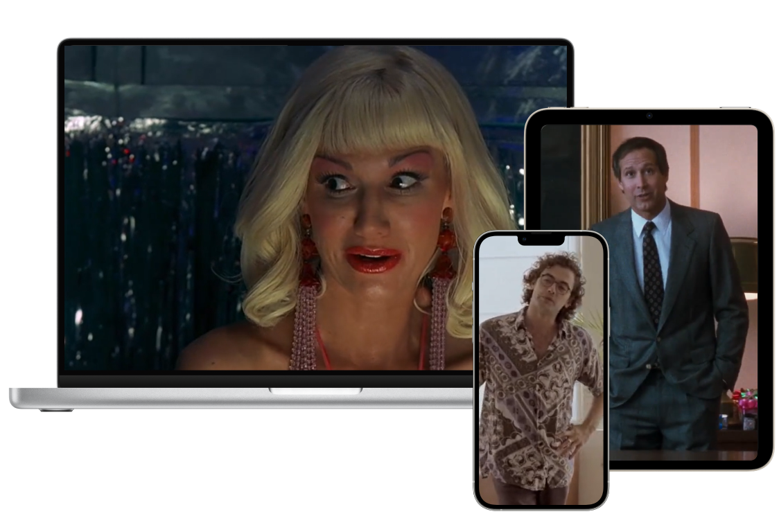 Verschiedene Filme auf Bildschirmen